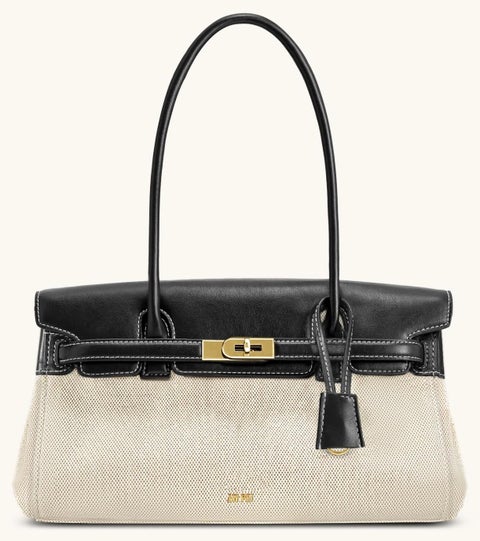 JW PEI Yara حقيبة يد واحدة للمرأة 2025 تصميم جديد أنيق - قماش أسود