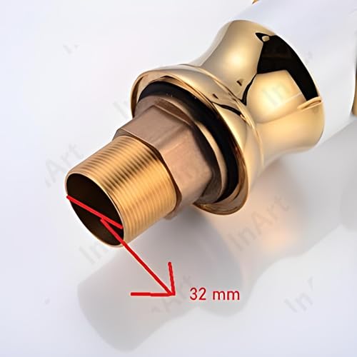 InArt Brass Swan Shape Single Handle Bathroom Sink Faucet, Hot & Cold Water, Waterfall Lavatory, Gold, Deck Mount, Lever Handle, Modern Style - Image 5