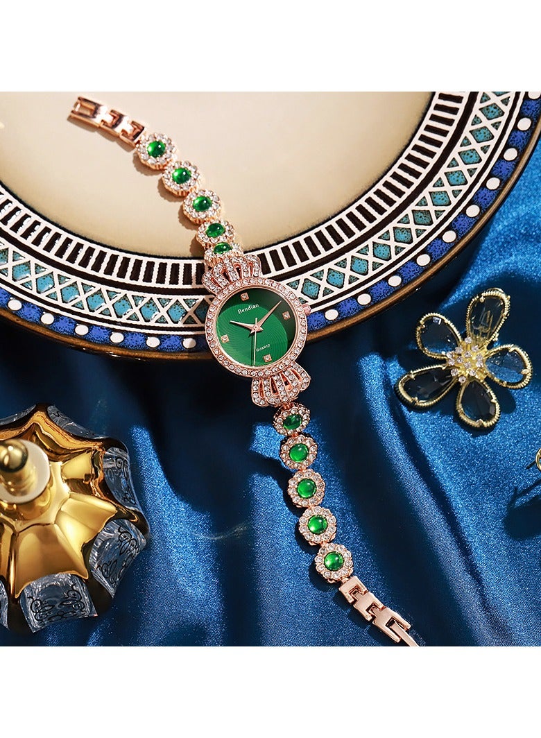 القمر السيدات ساعة المعصم الذهب الأخضر مجوهرات الأثرياء اكسسوارات الزفاف مجوهرات النساء شعبية - Image 4