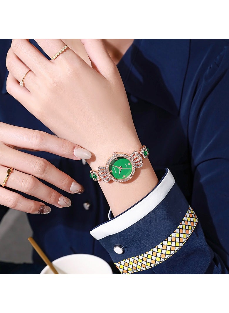 القمر السيدات ساعة المعصم الذهب الأخضر مجوهرات الأثرياء اكسسوارات الزفاف مجوهرات النساء شعبية - Image 3