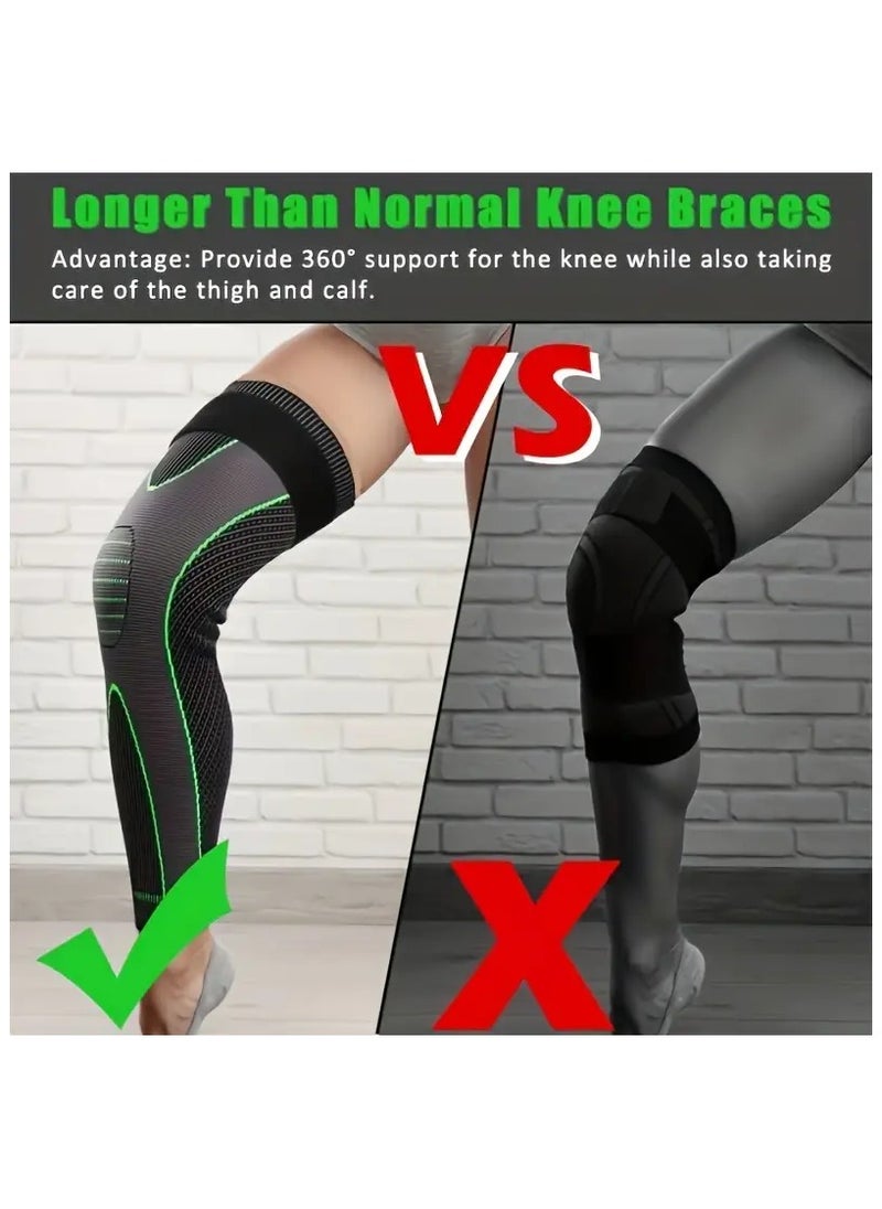 Generic 1pcs Enhanced Dual Strap Knee Support Sleeves - Compression Full Leg Wrap for Arthritis, Running & Fitness  - Image 4