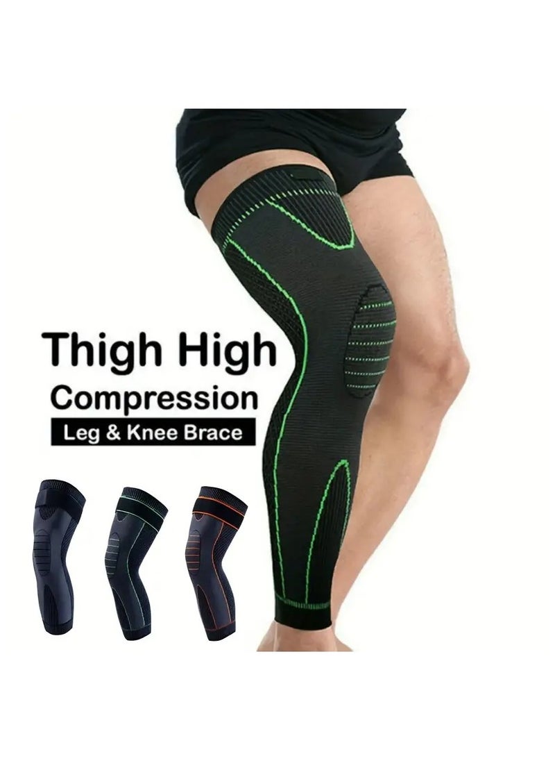 Generic 1pcs Enhanced Dual Strap Knee Support Sleeves - Compression Full Leg Wrap for Arthritis, Running & Fitness  - Image 3