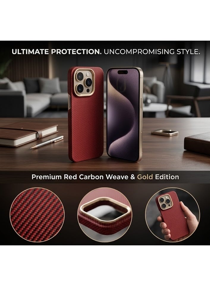 جراب حماية فائق النحافة من ألياف الكربون بتصميم كيفلر لهاتف iPhone 17 Pro، مزود بغطاء واقٍ متين من ألياف الأراميد ذات الجودة العسكرية. - Image 5