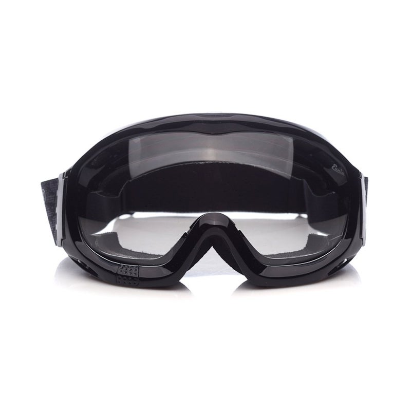Optional life 'Fit Over Glasses' Anti-fog Riding Goggles with Sponge Liner Adjustable Elastic Headband (Clear Lens Normal Vision)
