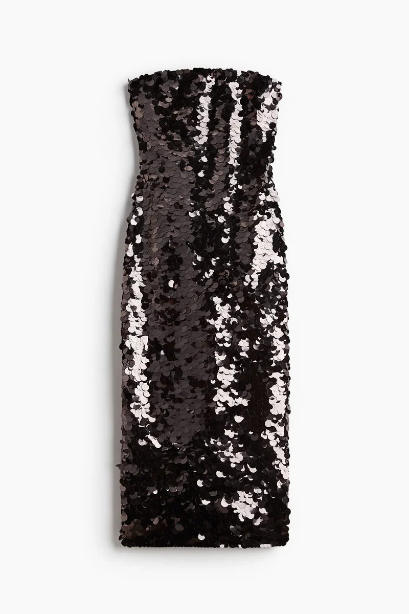 H&M Sequined bandeau dress