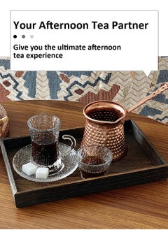 EzzySo 36 Piece Glass Coffee Cup Set, 12 Handle Coffee Cups 12 Cups 12 Saucer, Glassware Tea Cup Kitchen Tableware Set Suitable for Hotel Family Gatherings and Holiday Activities  - Image 3