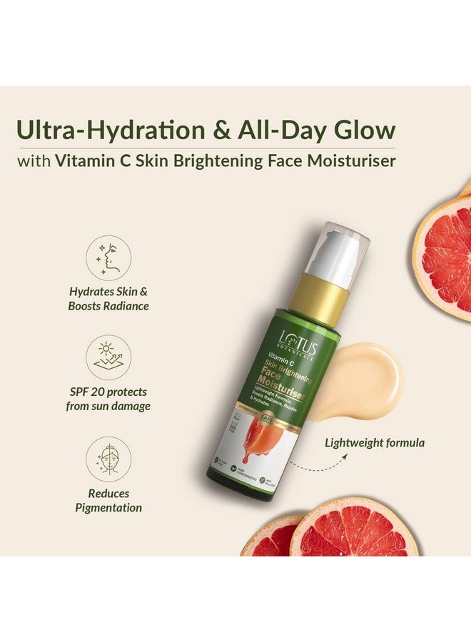 LOTUS BOTANICALS Vitamin C Skin Brightening Face Moisturiser Cream|100X Vitamin C|Deeply Hydrates&Moisturises Skin|Bright&Radiant Skin|Moisturiser With Spf 20 Pa+++|No Toxic Chemicals|45G  - Image 3