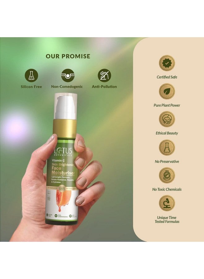 LOTUS BOTANICALS Vitamin C Skin Brightening Face Moisturiser Cream|100X Vitamin C|Deeply Hydrates&Moisturises Skin|Bright&Radiant Skin|Moisturiser With Spf 20 Pa+++|No Toxic Chemicals|45G  - Image 5