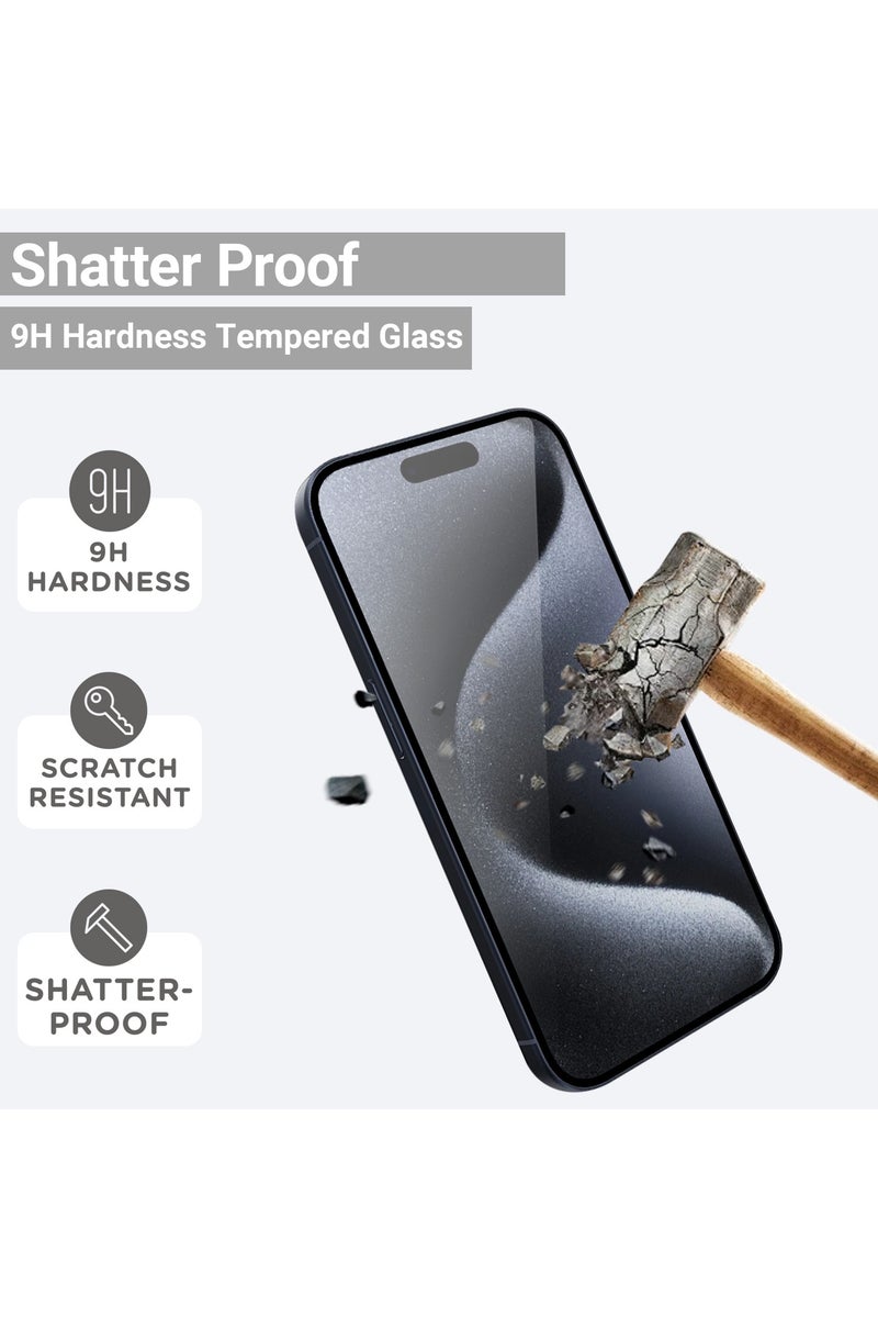 CLPURE 2 in 1 Protection Pack Of Privacy Screen Protector With Camera Protector For Apple iPhone 17 Pro, Anti Spy Tempered Glass-HD - Image 3