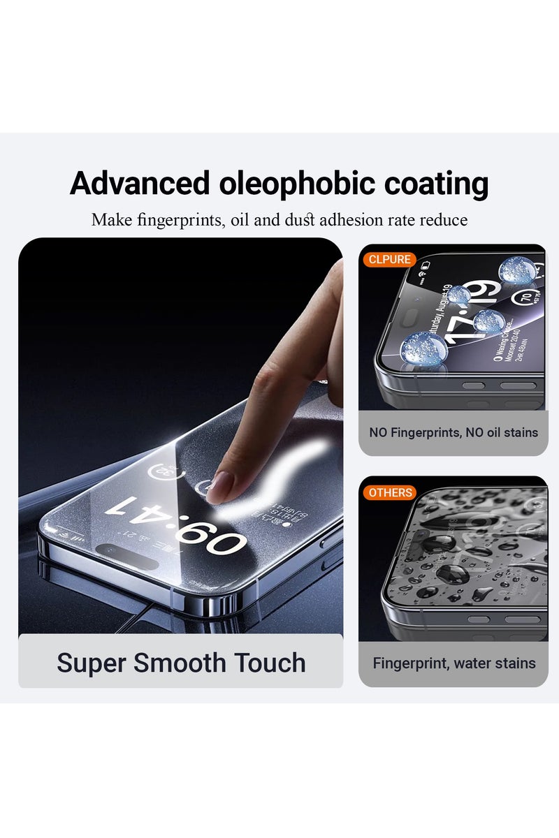 CLPURE 2 in 1 Protection Pack Of Privacy Screen Protector With Camera Protector For Apple iPhone 17 Pro, Anti Spy Tempered Glass-HD - Image 4