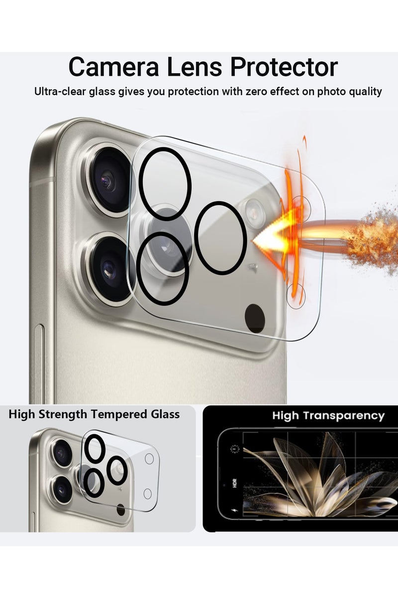 CLPURE 2 in 1 Protection Pack Of Privacy Screen Protector With Camera Protector For Apple iPhone 17 Pro, Anti Spy Tempered Glass-HD - Image 5