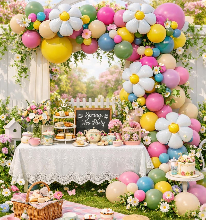 Beaumode Wildflower Balloon Arch Garland kit 164pcs for Boho Bridal Shower Little Baby in Bloom Baby Shower Girls Spring Floral Daisy Birthday Party Decoration (Wildflower) - Image 1