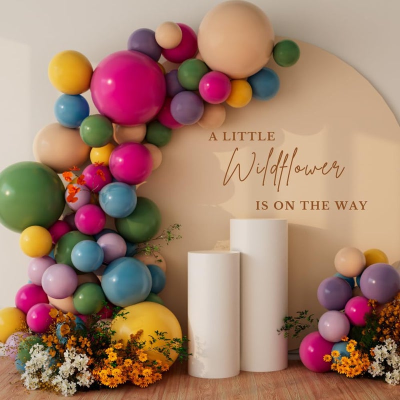 Beaumode Wildflower Balloon Arch Garland kit 164pcs for Boho Bridal Shower Little Baby in Bloom Baby Shower Girls Spring Floral Daisy Birthday Party Decoration (Wildflower) - Image 3