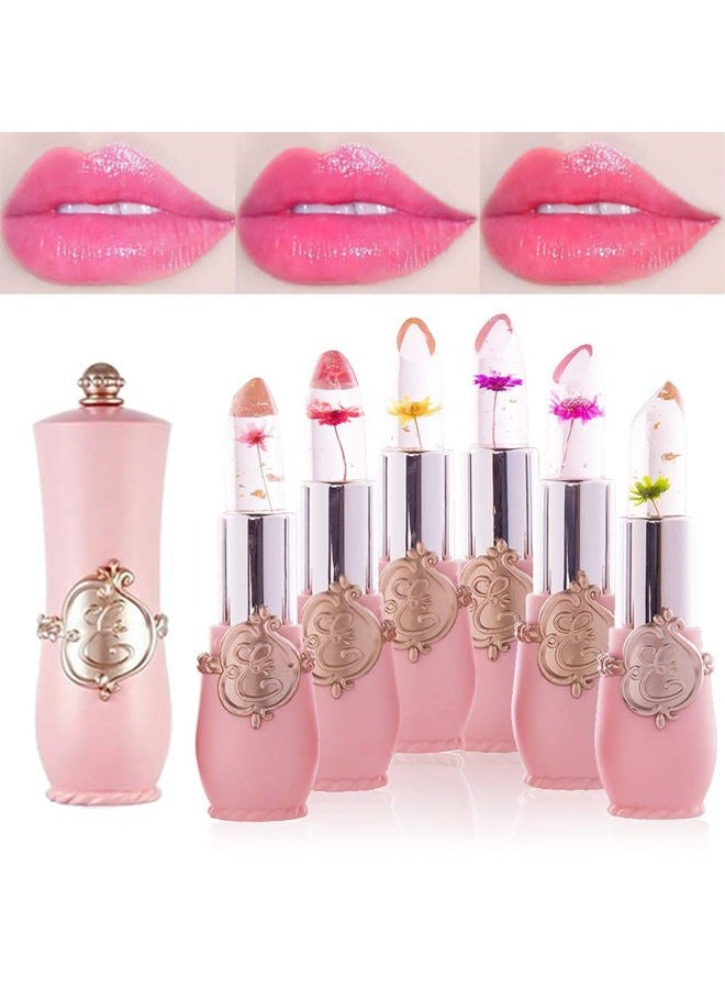 BINGBRUSH 2Pcs Flower Jelly Color Changing Lipstick Magic Lipstick Lip Gloss with Flower inside,Clear Flower PH Jelly Lipstick Prime Lip Color Change Changing Lipstick Lip Blam - Image 5