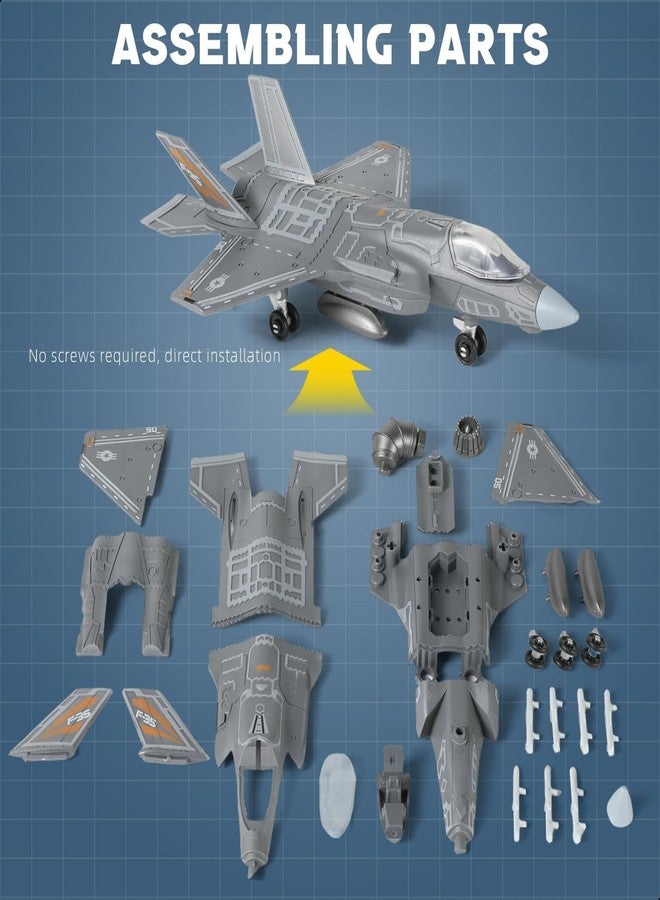 Vihaanta Fighter Jet Toy, Fighter Jet Model, Fighter Jet, 1:75 F-35 Stealth Fighter Model, Highly Detailed Collectible for Aviation Enthusiasts, for Home and Office Display - Image 4