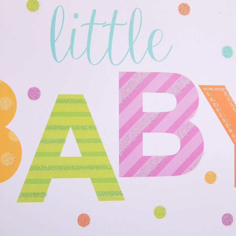 SUNCOLOR Large Gift Bag for Baby Shower with Tissue Paper, White Paper Bag with Colorful Banner Design, 13x10.2x4.7 Inches, Includes Card and Yellow Tissue Paper - Image 3