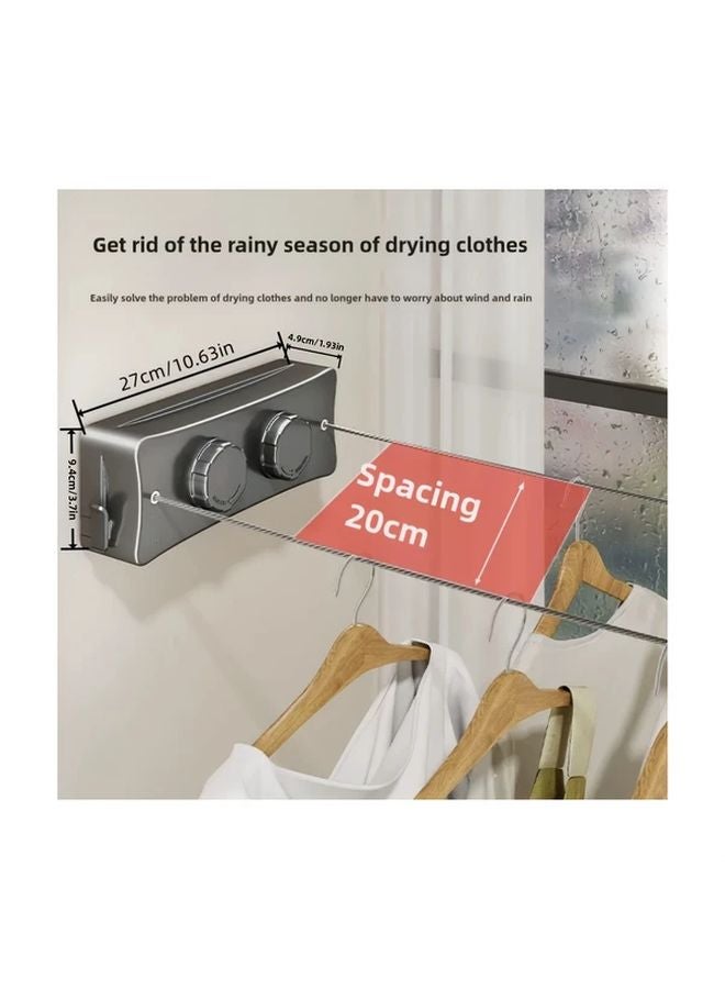 Double White Ropes 304 Stainless Steel Retractable Clothesline Anti Sagging Rustproof - Image 3