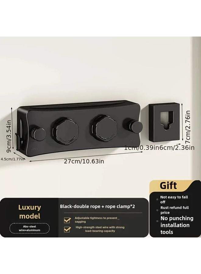 Double White Ropes 304 Stainless Steel Retractable Clothesline Anti Sagging Rustproof - Image 5