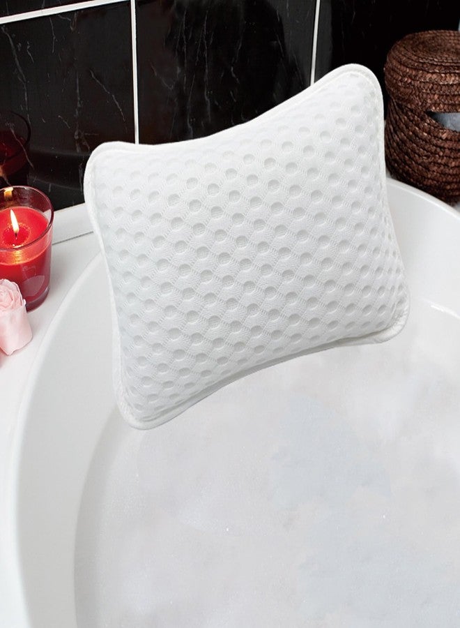 Rasenoo Bath Pillows for tub,Home Spa Pillows for Bathtub, Hot Tub,Head and Neck Support with 2 Strong Suction Cups,White - Image 1