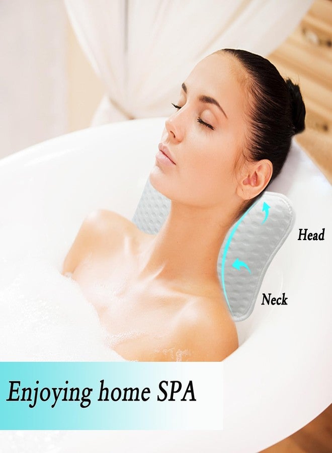Rasenoo Bath Pillows for tub,Home Spa Pillows for Bathtub, Hot Tub,Head and Neck Support with 2 Strong Suction Cups,White - Image 2