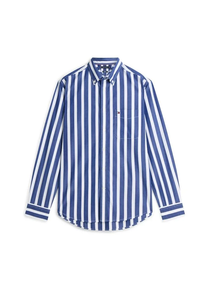 TOMMY HILFIGER  Flex Poplin Bold Stripe Shirt for Men | Best Price UAE