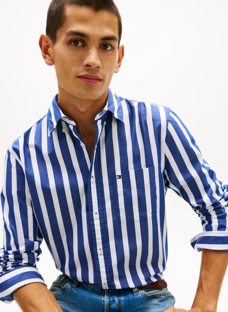 TOMMY HILFIGER  Flex Poplin Bold Stripe Shirt for Men | Best Price UAE