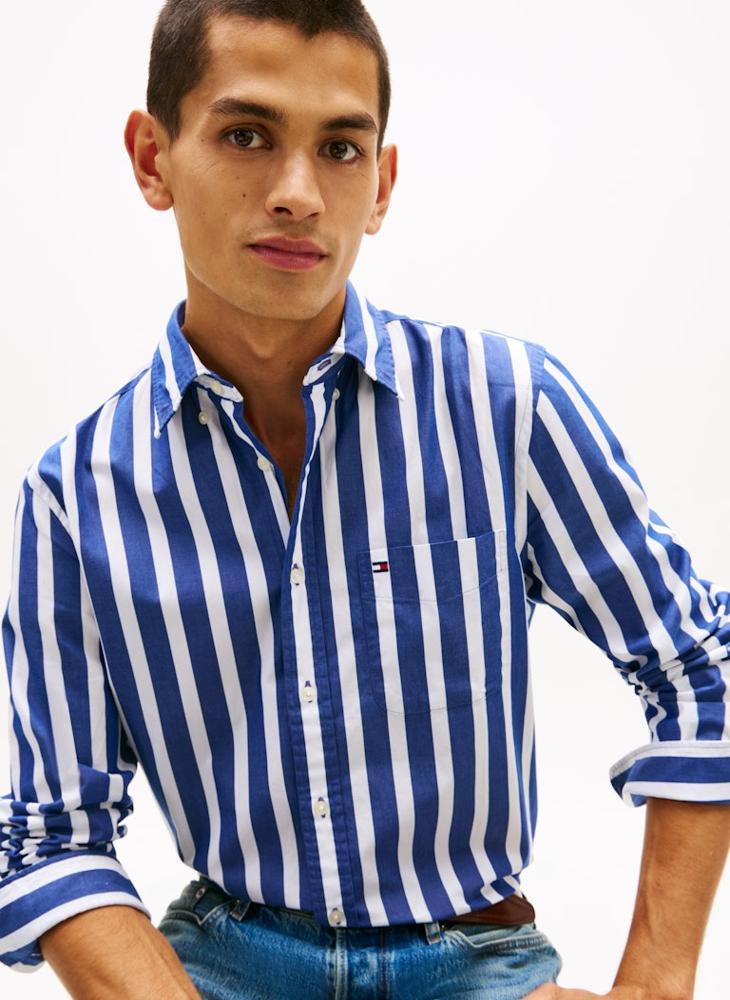 TOMMY HILFIGER Flex Poplin Bold Stripe Shirt - Image 3