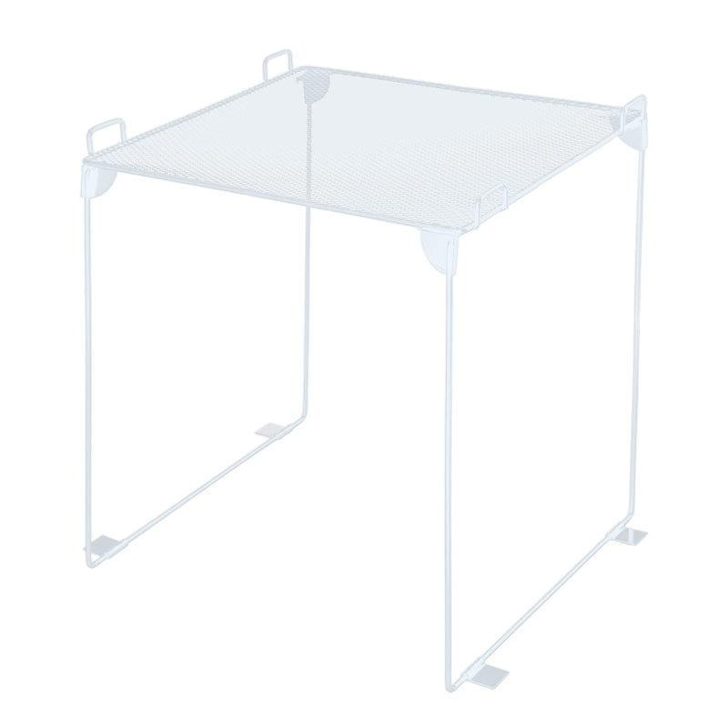 Panelee Locker Organizer Shelf Metal Stackable Collapsible Organizer Shelf Back to School Essentials Fits Standard Size School Lockers Organization Accessories for Gym Work Kitchen OfficeSingle LayerWhite - Image 2