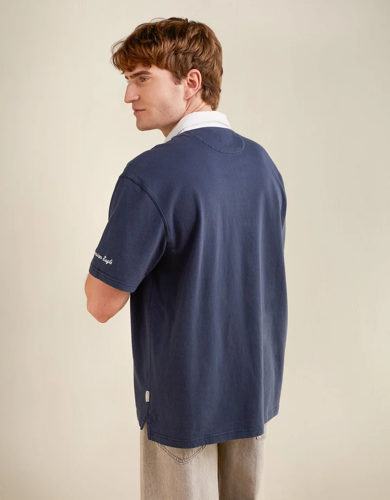 American Eagle AE Standard Fit Graphic Polo Shirt