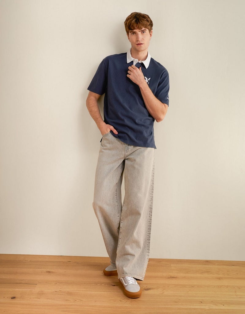 American Eagle AE Standard Fit Graphic Polo Shirt - Image 1