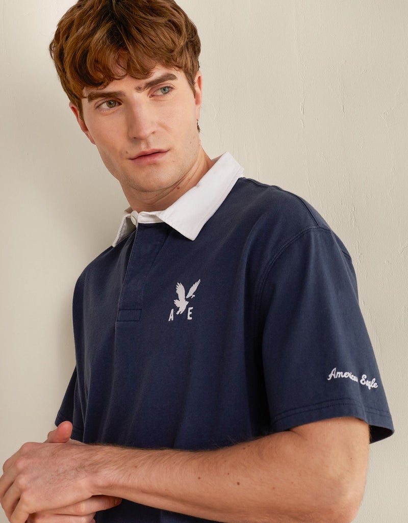 American Eagle AE Standard Fit Graphic Polo Shirt - Image 5