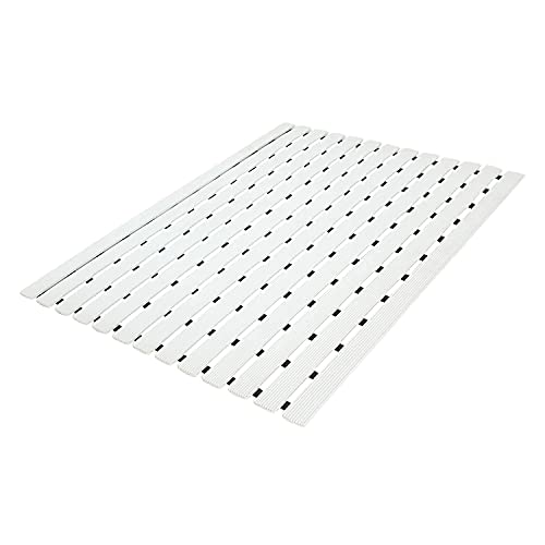 Eurotex Shower Mat Anti Slip for Shower, Kitchen, Wet Area, Laundry Room (White 61cm x 45cm) - Image 1