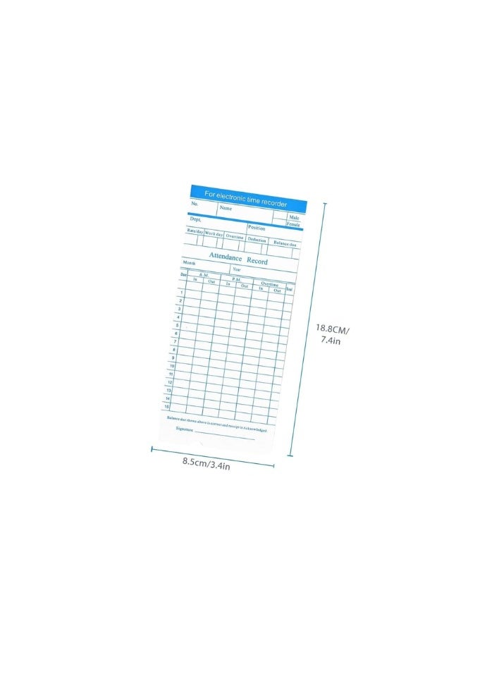 Kalon - 200pcs Monthly Attendance time cards Punch Clock, Employee Attendance, Payroll Recorder, Time Punch Clock, Employee Attendance, Recorder Timesheet, - Image 1