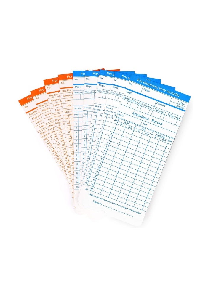 Kalon - 200pcs Monthly Attendance time cards Punch Clock, Employee Attendance, Payroll Recorder, Time Punch Clock, Employee Attendance, Recorder Timesheet, - Image 1