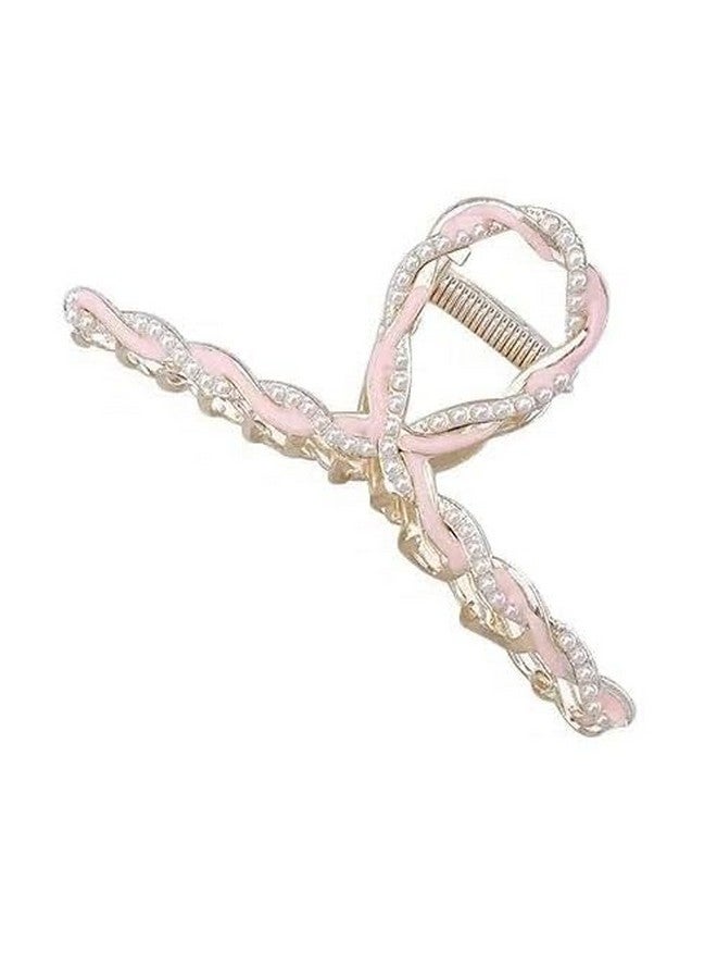 Ash & Roh Hair Clips For Women Rhinestone Clips Cute Nonslip hairclip for women Styling Clamp Hair Accessories Gift Butterfly Hair Clip (CHAIN PINK) - Image 1