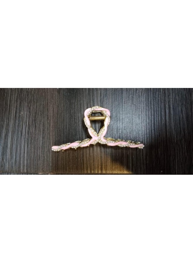 Ash & Roh Hair Clips For Women Rhinestone Clips Cute Nonslip hairclip for women Styling Clamp Hair Accessories Gift Butterfly Hair Clip (CHAIN PINK) - Image 4