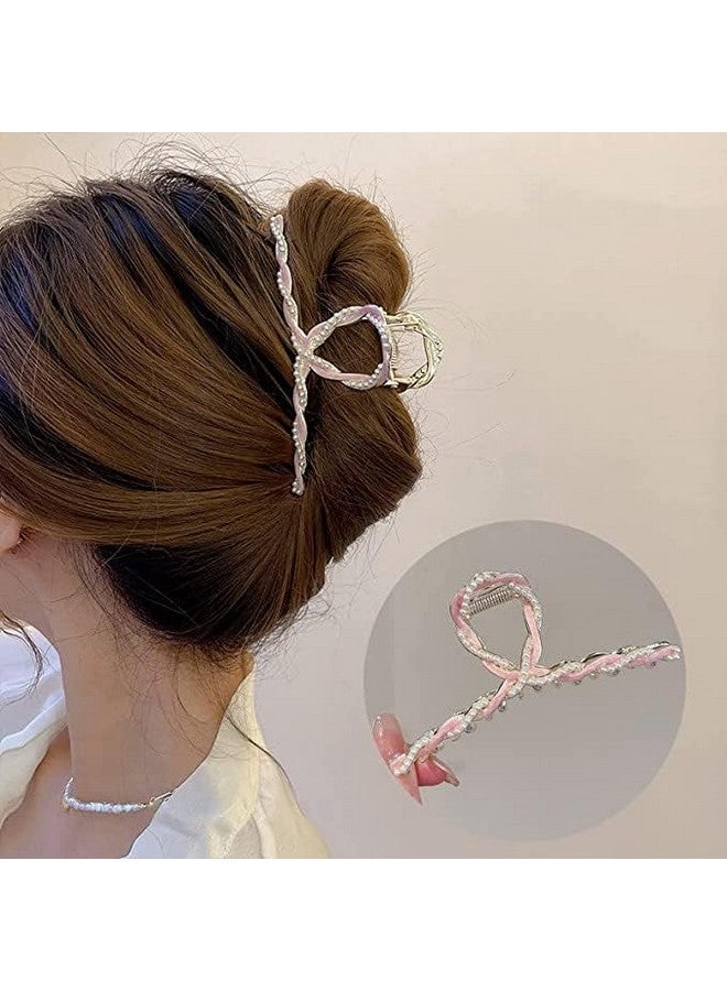 Ash & Roh Hair Clips For Women Rhinestone Clips Cute Nonslip hairclip for women Styling Clamp Hair Accessories Gift Butterfly Hair Clip (CHAIN PINK) - Image 3