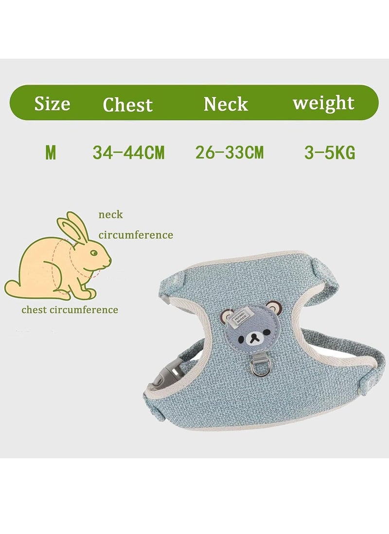 Meetion - 2 Pcs Adjustable Rabbit Leash, Rabbit Accessories, Rabbit Leash, Small Dog Harnesses, Adjustable Soft Padded Pet Vest Harness and Lead Set for Bunny Puppy Kitten and Other Small Animals (Pink, Blue) - Image 1