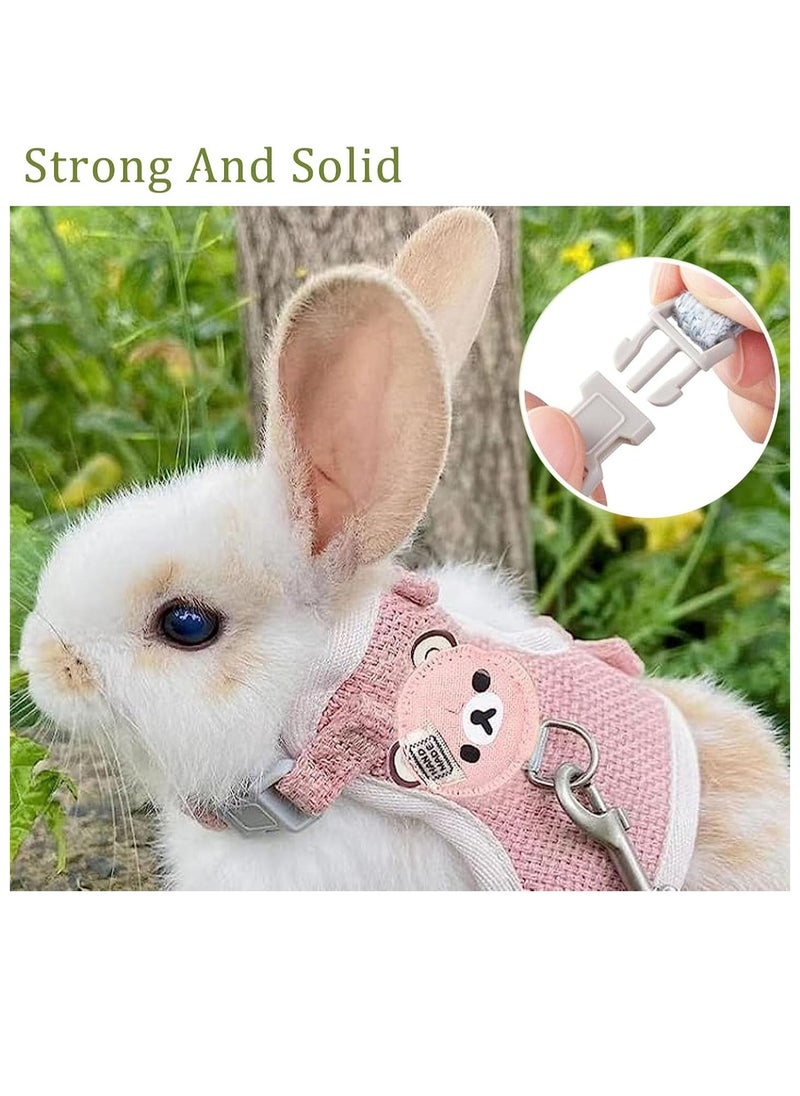 Meetion - 2 Pcs Adjustable Rabbit Leash, Rabbit Accessories, Rabbit Leash, Small Dog Harnesses, Adjustable Soft Padded Pet Vest Harness and Lead Set for Bunny Puppy Kitten and Other Small Animals (Pink, Blue) - Image 1