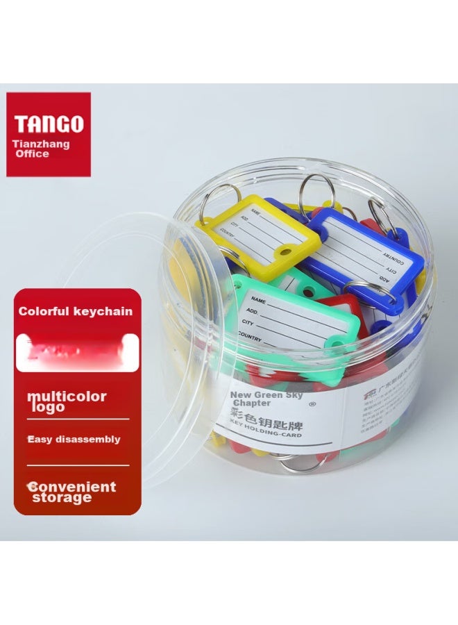 Tango Key Tags, Colorful Single-sided Double-hole, 36 Pieces/tube, Four Colors, Pet Tube Packaging, Label Tags, Hotel Landlord Large Key, Customizable Classification Labels, Easy-to Key Tags - Image 1
