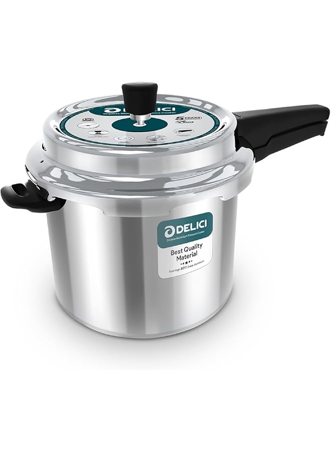 DELICI Dripless 7 Litre Pressure Cooker Adpc7E | 5 Year Warranty | Virgin Aluminium Build | Specially Designed Handle | Food Grade Rubber Gasket | Gasket Release System | Quality Pressure Regulator - Image 1