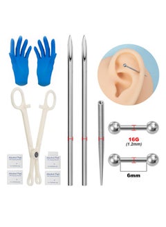 ZVEV Ear Piercing Kit, Contain Clean Tool and Needle, No Pain Supplies with Asepsis Pierce Kit Blue for Piercing kit Piercing Supplies with Ear Stud  - Image 1