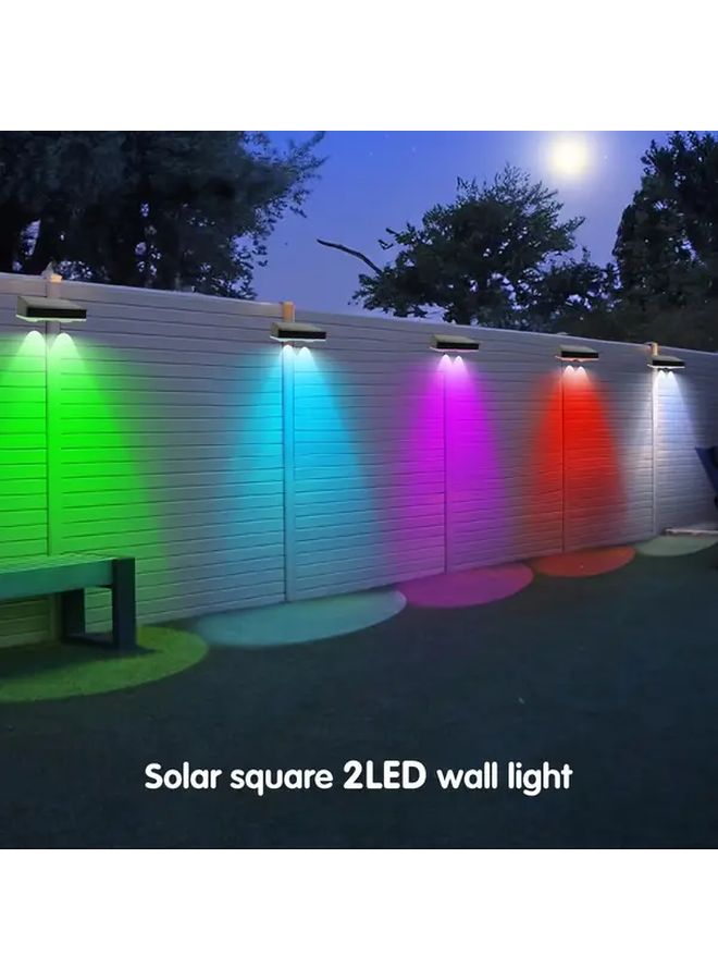 أضواء شمسية للجدران (عبوة من قطعتين) ضوء دافئ RGB لإضاءة السياج الخارجي للفناء الخلفي والسلالم - Image 3