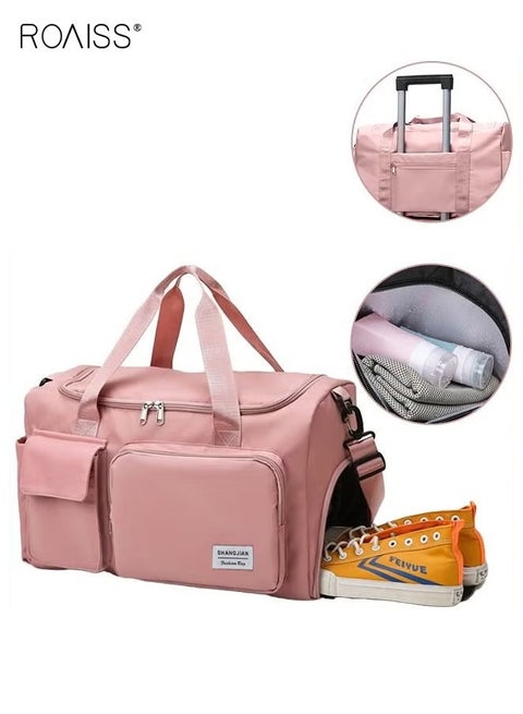 Large Capacity Gym Sacks Waterproof Duffel Bag for Women Travel  Sports Yoga Pink