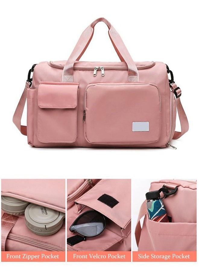 roaiss - Large Capacity Gym Sacks Waterproof Duffel Bag for Women Travel  Sports Yoga Pink - Image 1