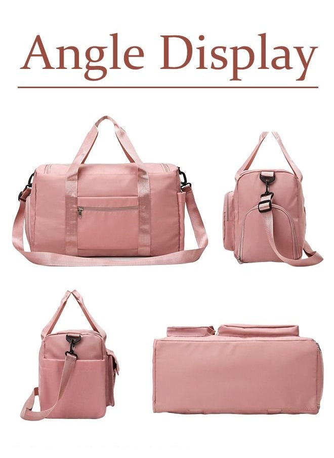 roaiss - Large Capacity Gym Sacks Waterproof Duffel Bag for Women Travel  Sports Yoga Pink - Image 1