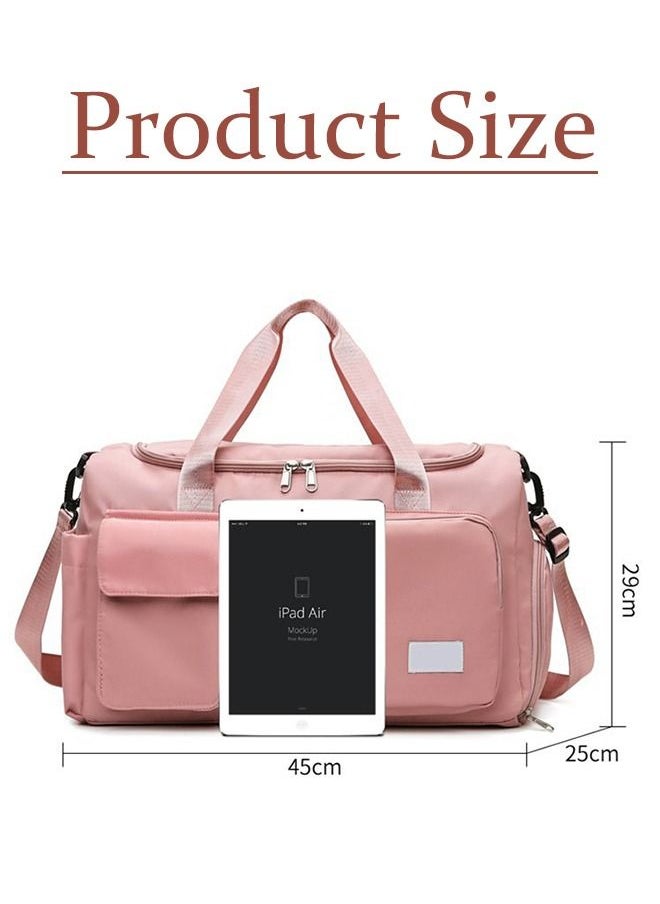 roaiss - Large Capacity Gym Sacks Waterproof Duffel Bag for Women Travel  Sports Yoga Pink - Image 1