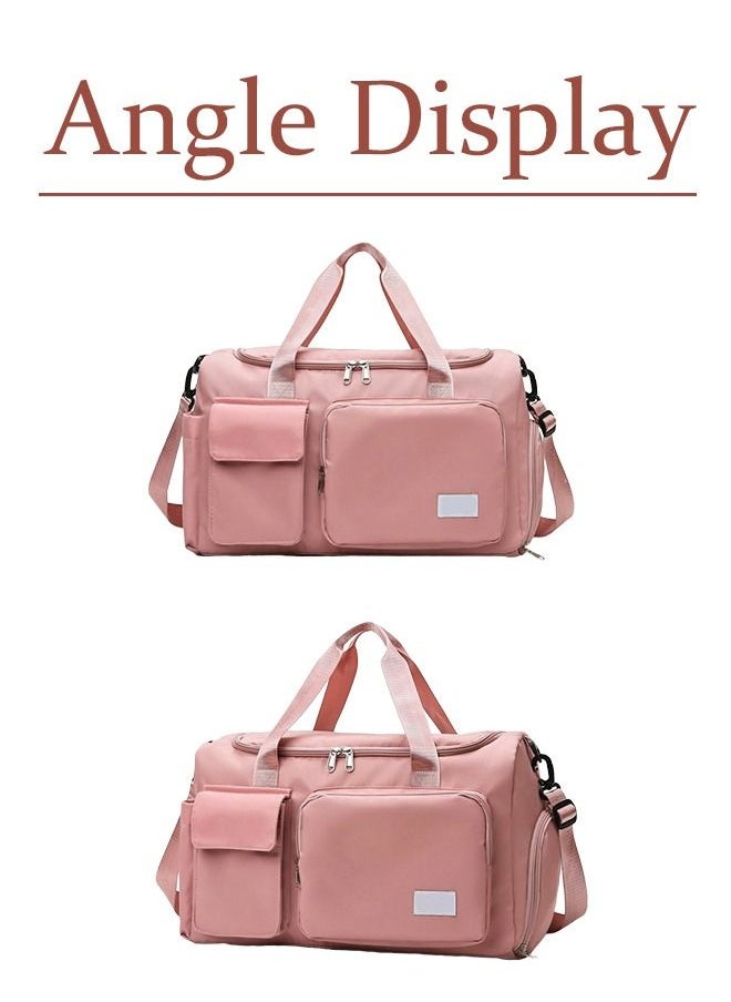 roaiss - Large Capacity Gym Sacks Waterproof Duffel Bag for Women Travel  Sports Yoga Pink - Image 1