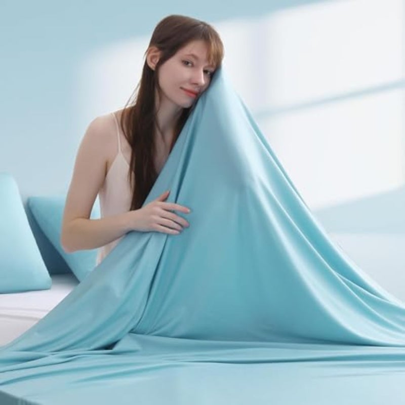 بطانية تبريد، بطانية صيفية Arc-Chill 3.0 Q-Max 0.5 ملاءة تبريد للتعرق الليلي والنائم الساخن، ناعمة خفيفة الوزن ورقيقة وخفيفة الوزن للسفر على كرسي الأريكة، توأم/مزدوج، 150xسم - Image 1