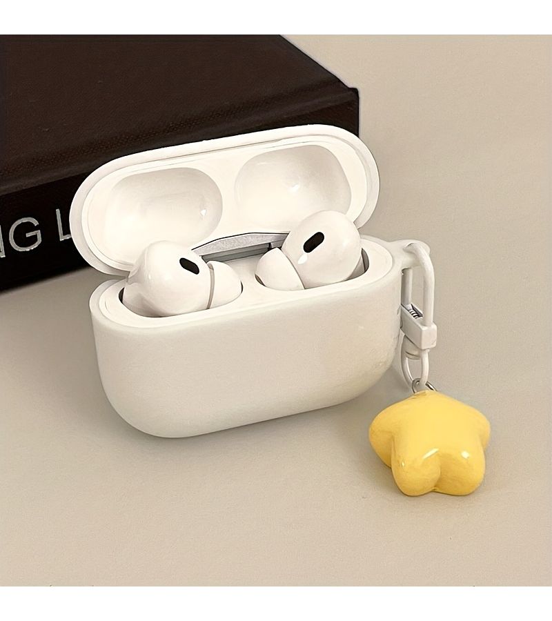 علبة نجمة بيضاء متوافقة مع AirPods Pro الجيل الثاني والثالث - Image 1